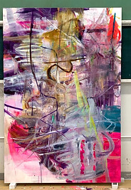 渡邉 野子「美しい経験-The Beautiful Experience-」solo exhibition Naoko Watanabe, painting in progress