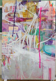 渡邉 野子「美しい経験-The Beautiful Experience-」solo exhibition Naoko Watanabe, painting in progress