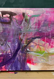 「美しい経験-The Beautiful Experience-」solo exhibition Naoko Watanabe, painting in progress