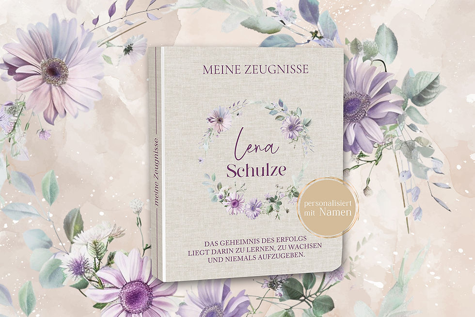 Zeugnismappe "Blumenkranz lila"