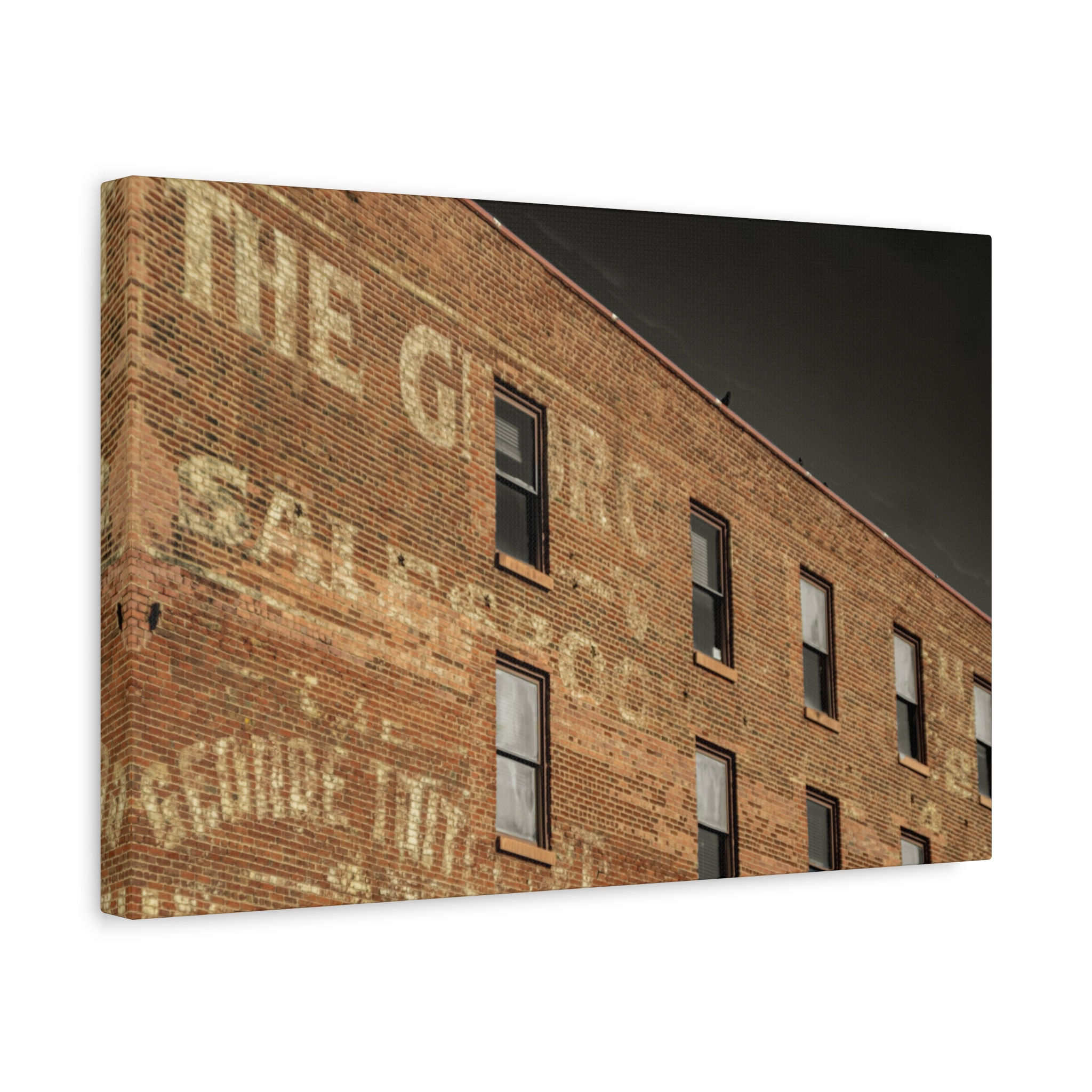 Vintage Brick Wall Art Canvas - Stretched Matte Artwork 12" x 16"