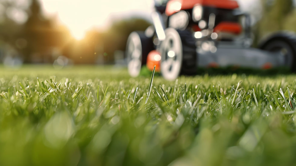 Lawn mowing on residential lawn