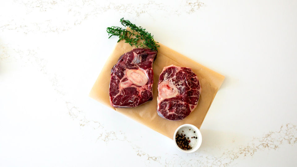 Shank Steak on marble counter in Steinbach Manitoba