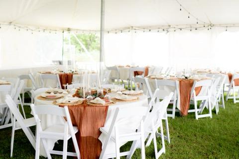 wedding decor, green, tan and terra cota. Natural Colours.