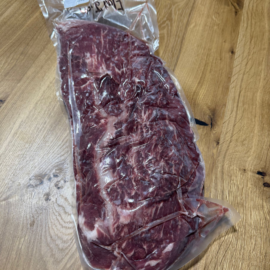 Flat Iron steak Vacuum Sealed at Benner Beef