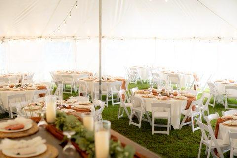 wedding decor, green, tan and terra cota. Natural Colours.