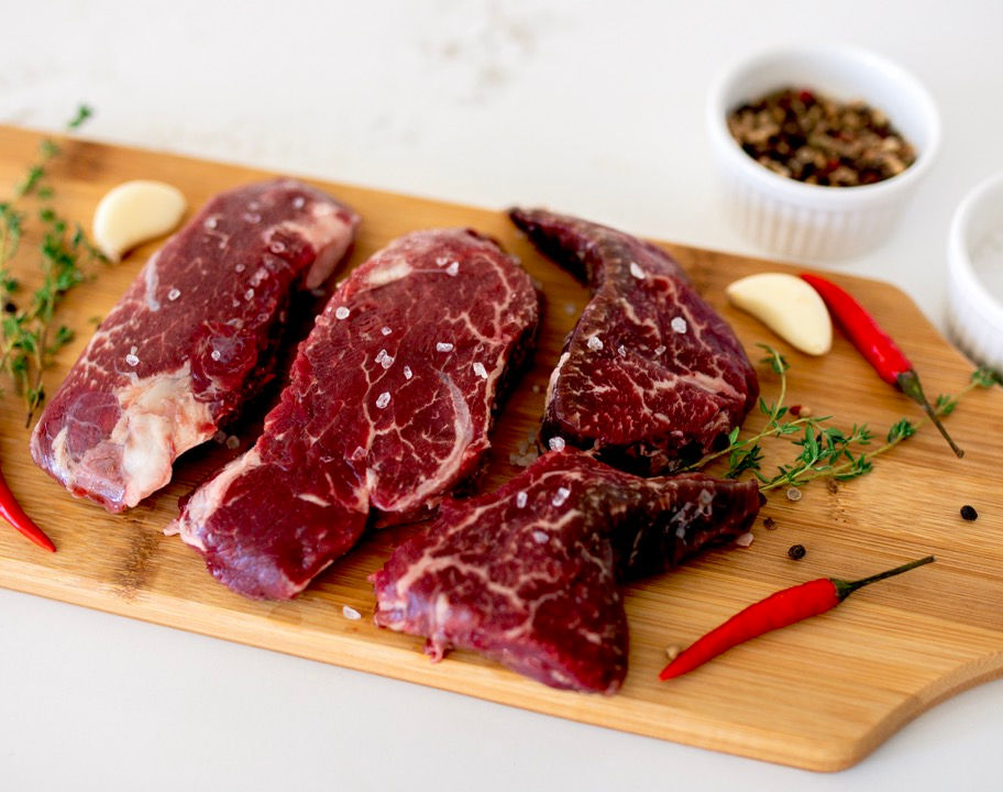 Tenderloin Steak on cutting board at Benner Beef