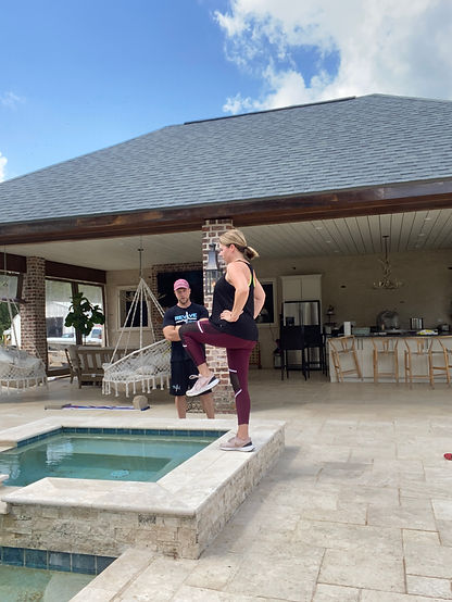 Personal trainer at womans home