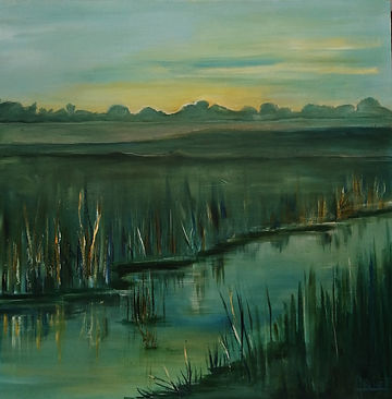acryl op doek, 60x60 cm, titel Early Eve