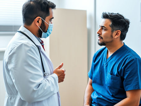 médico conversando sobre exames para avaliar risco do câncer de próstata