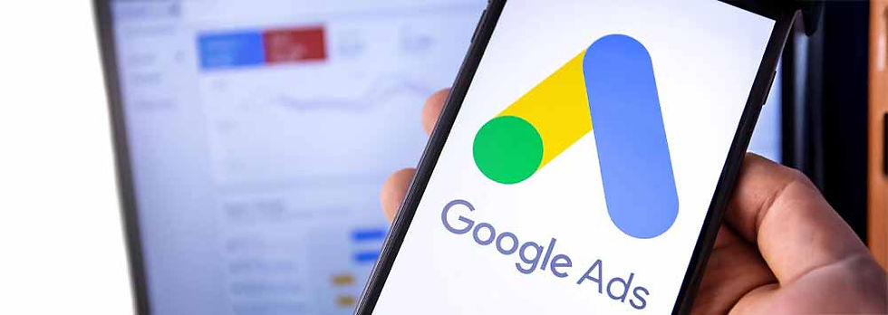 Google Ads cell phone store campaign setup screen with local targeting