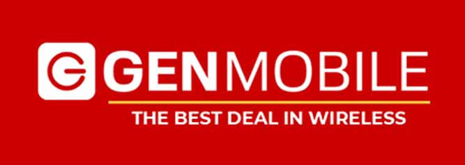 Wireless dealer showing Gen Mobile prepaid plan options on T-Mobile network to family of four comparing multi-line pricing