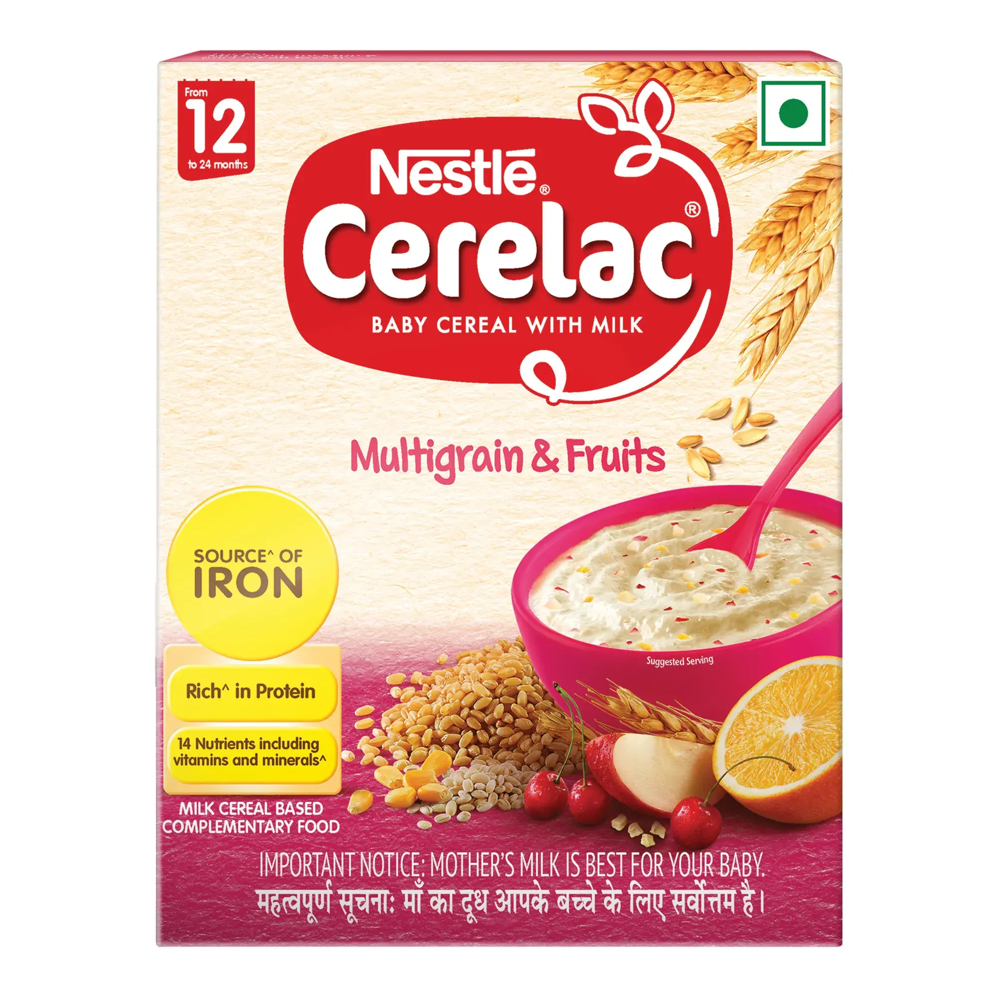 Nestle Cerelac Baby Cereal with Milk Multigrain & Fruits From 12 Months 300gNest
