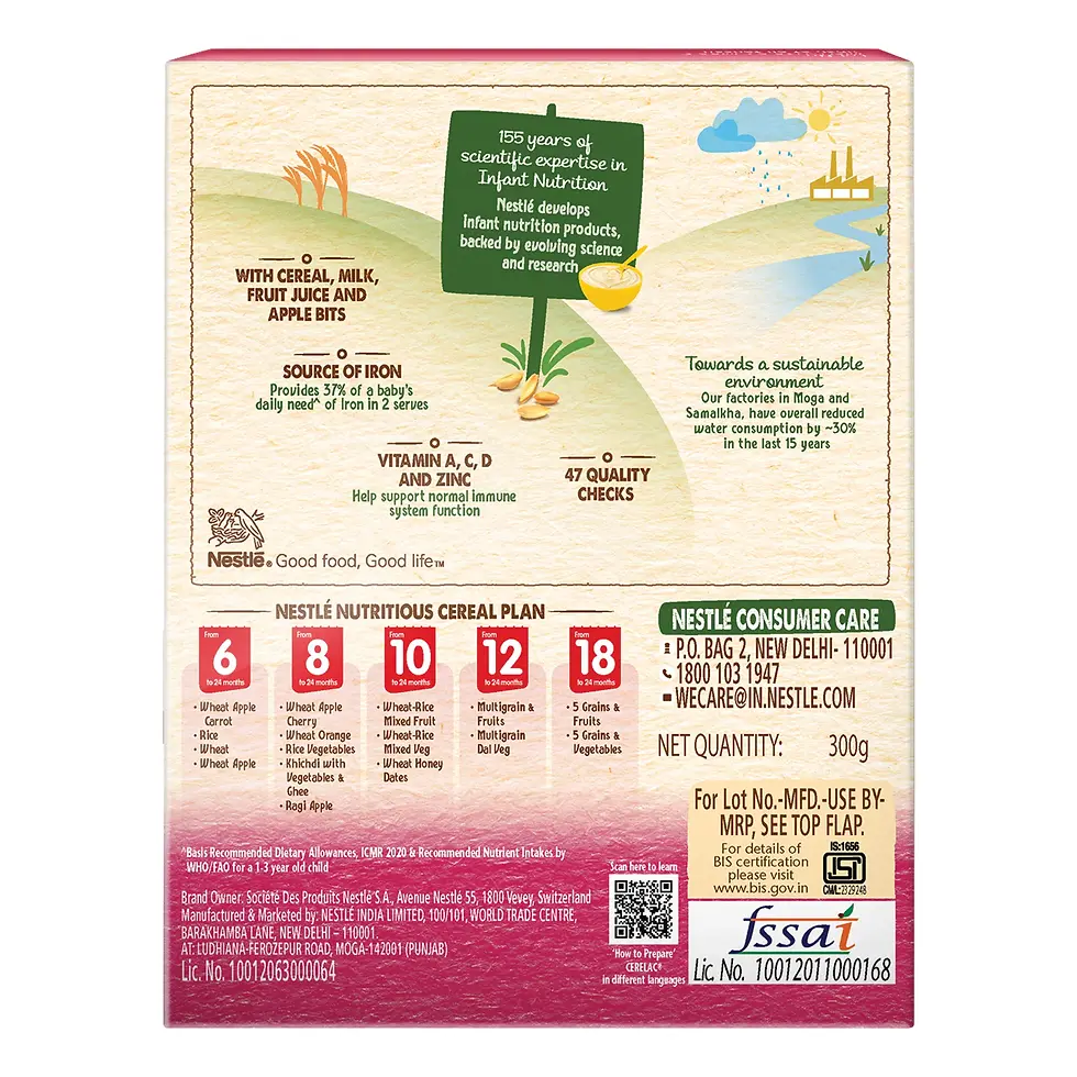 Thumbnail: Nestle Cerelac Baby Cereal with Milk Multigrain & Fruits From 12 Months 300gNest