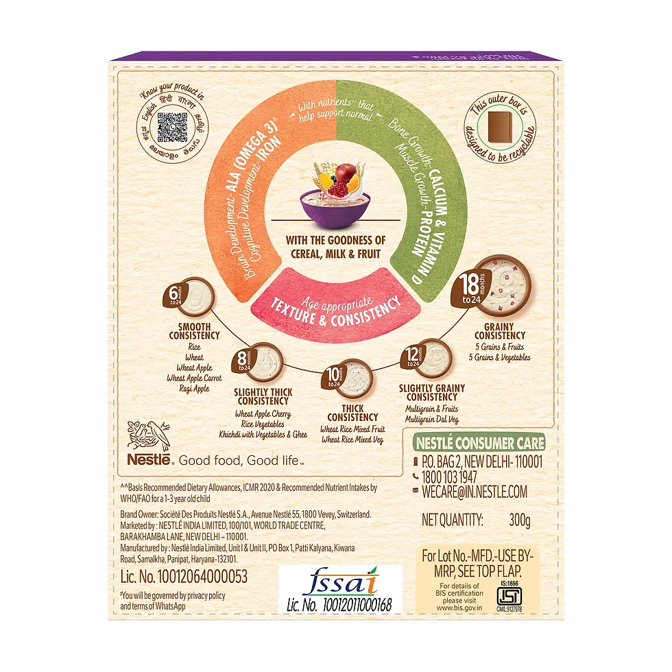 Thumbnail: Nestlé CERELAC Baby Food Cereal | No Refined Sugar | 5 Grains & Fruits