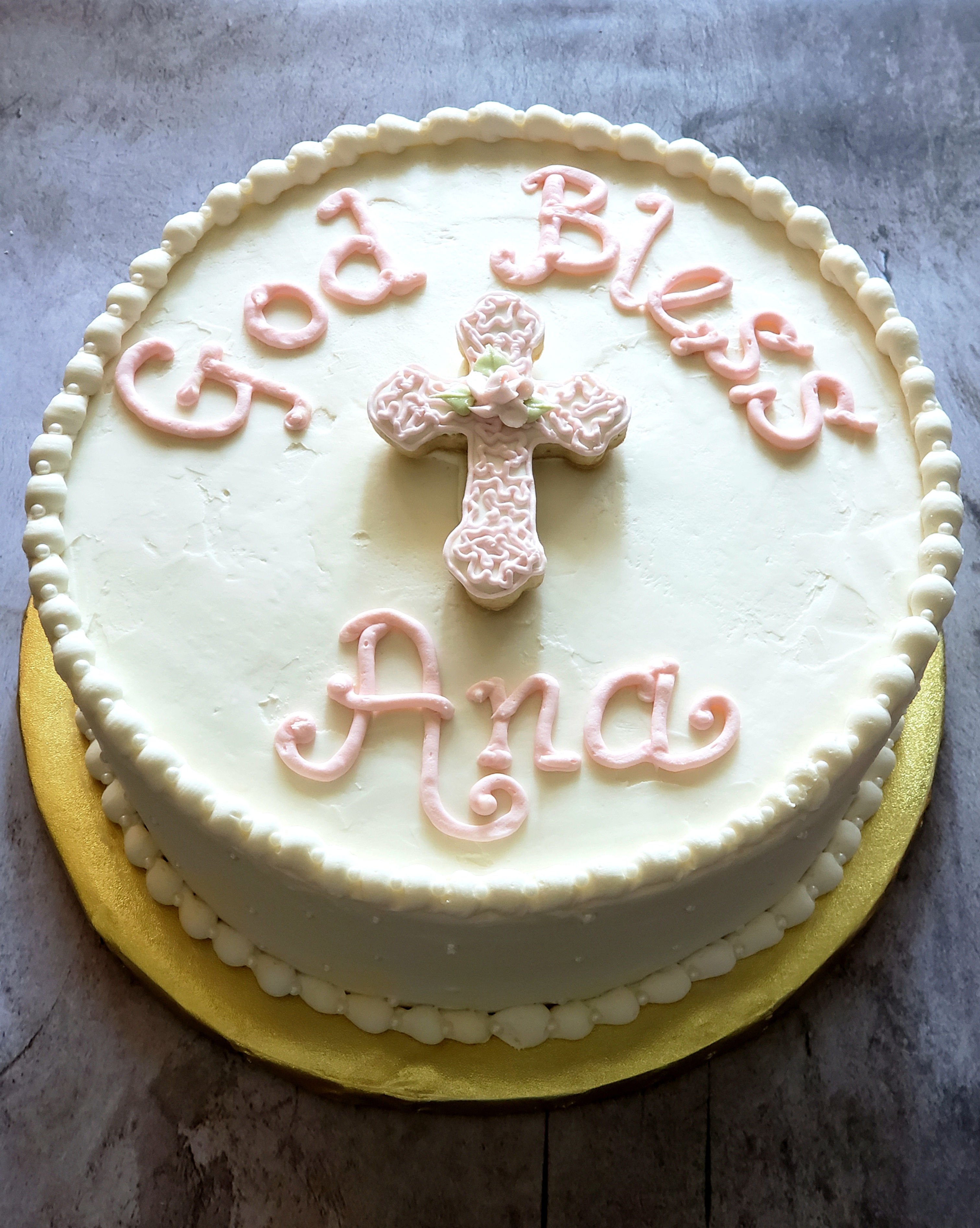 Baptism/Communion 10" Double-Layer Round Cake