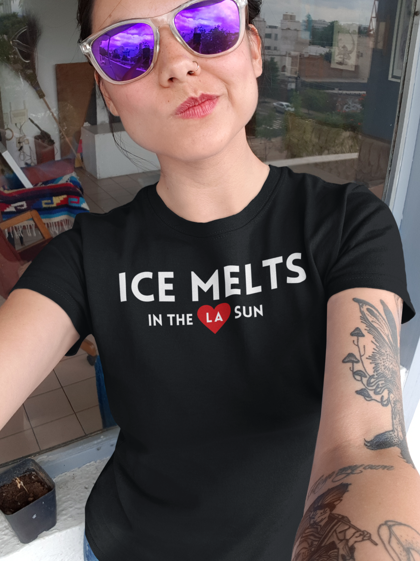Anti-ICE Protest T-Shirt, ICE Melts in LA Sun Activist Protest Shirt,Los Angeles