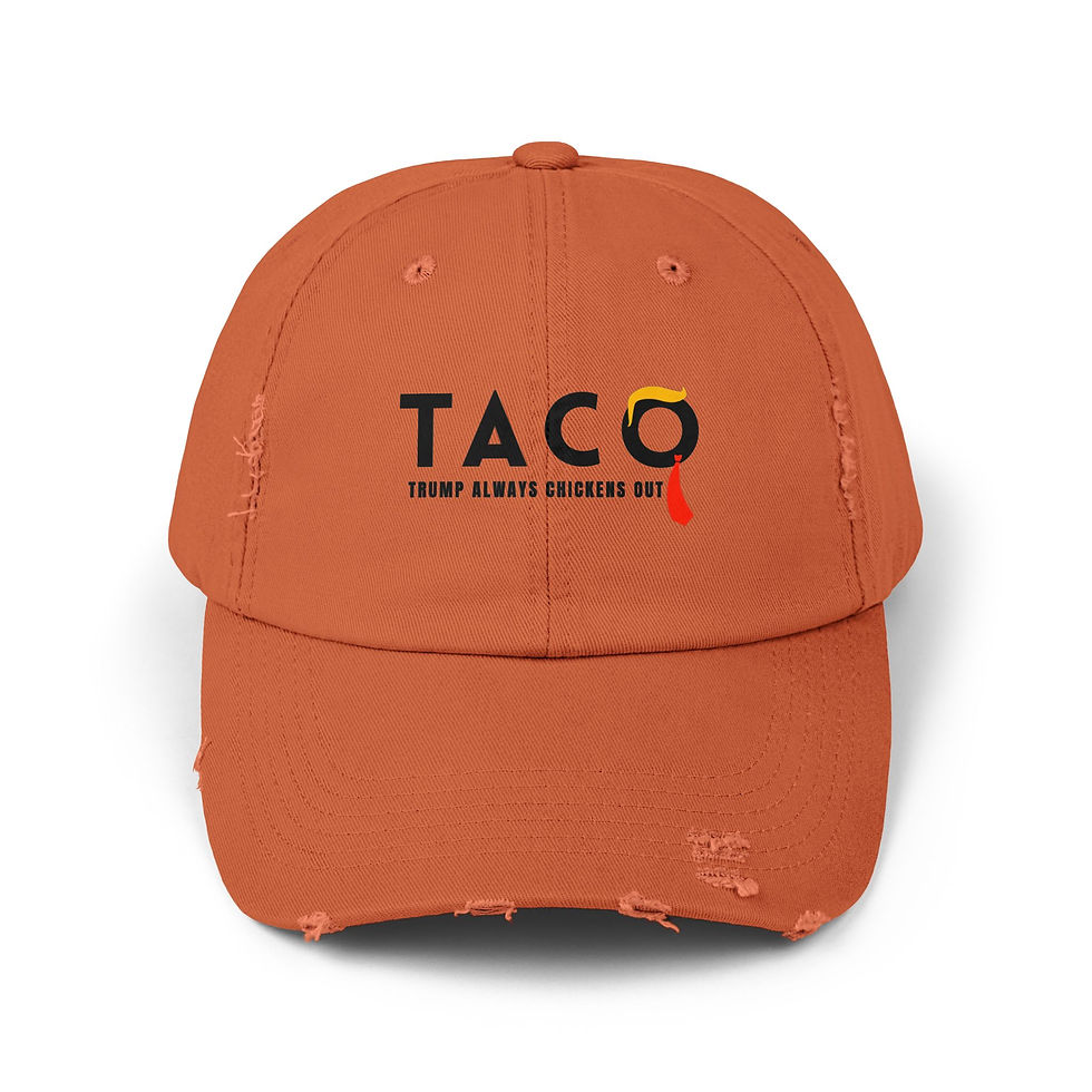 Thumbnail: Distressed Cap, Trump Taco Trade, Funny Political Hat, Political Ballcap