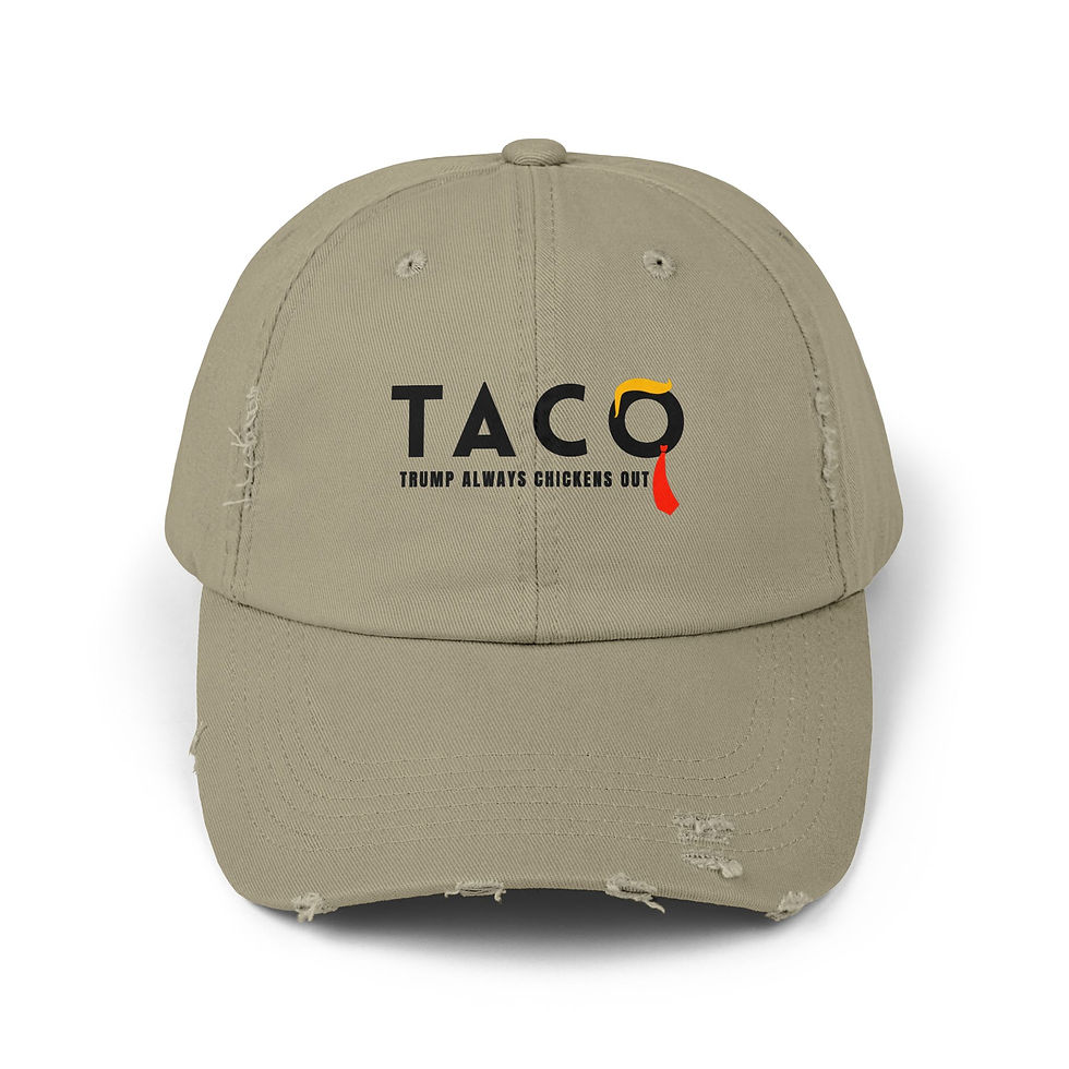 Thumbnail: Distressed Cap, Trump Taco Trade, Funny Political Hat, Political Ballcap