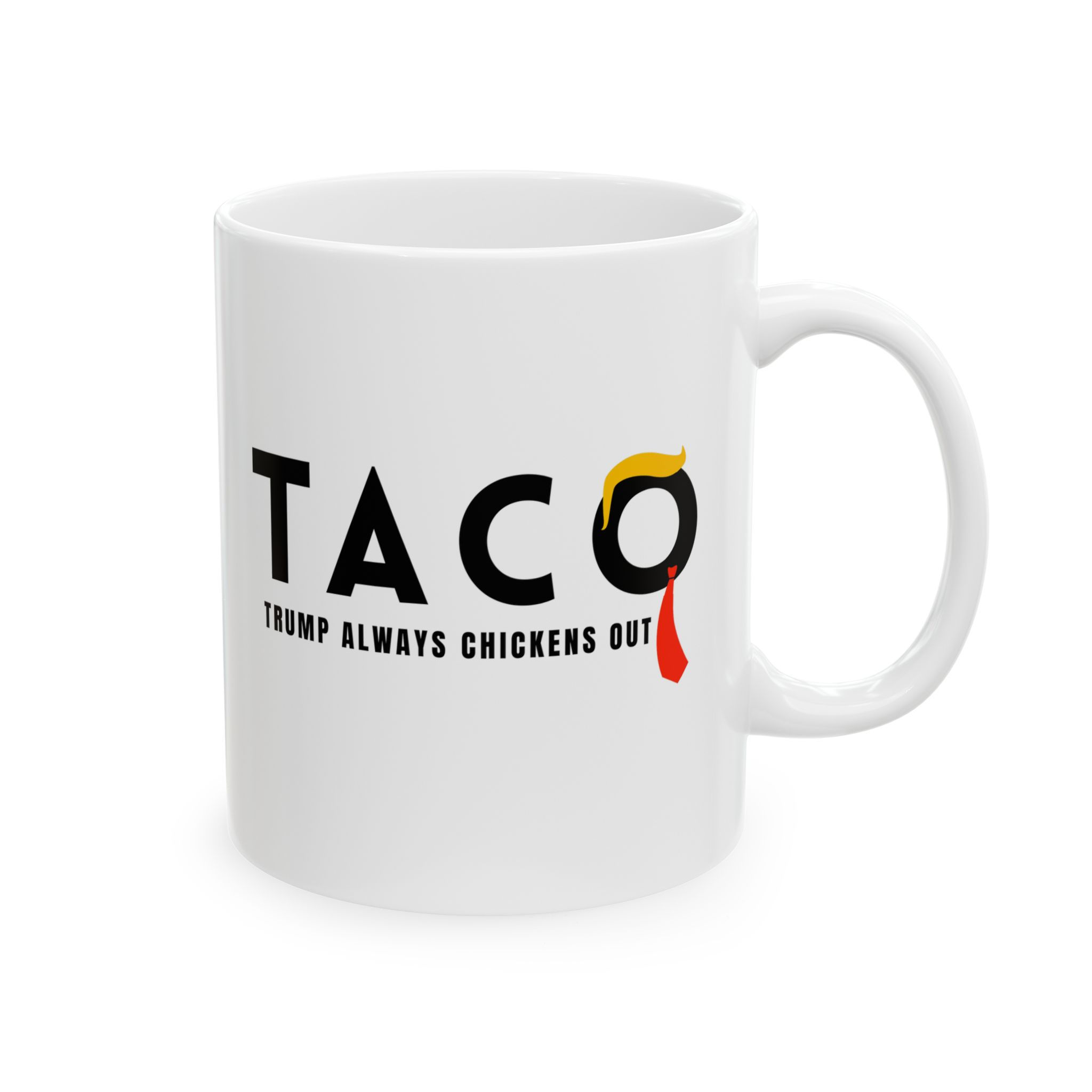 Political Humor Ceramic Mug, Trump Taco Trade Funny Tea Cup, Tariffs For Office