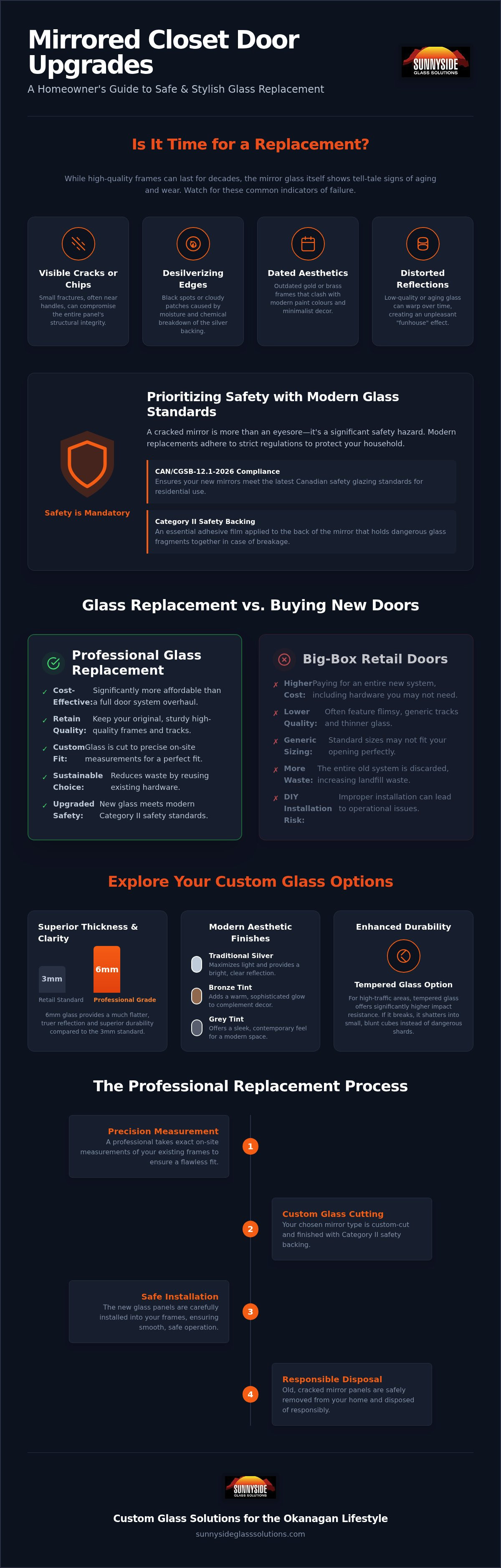 Mirrored closet door replacement