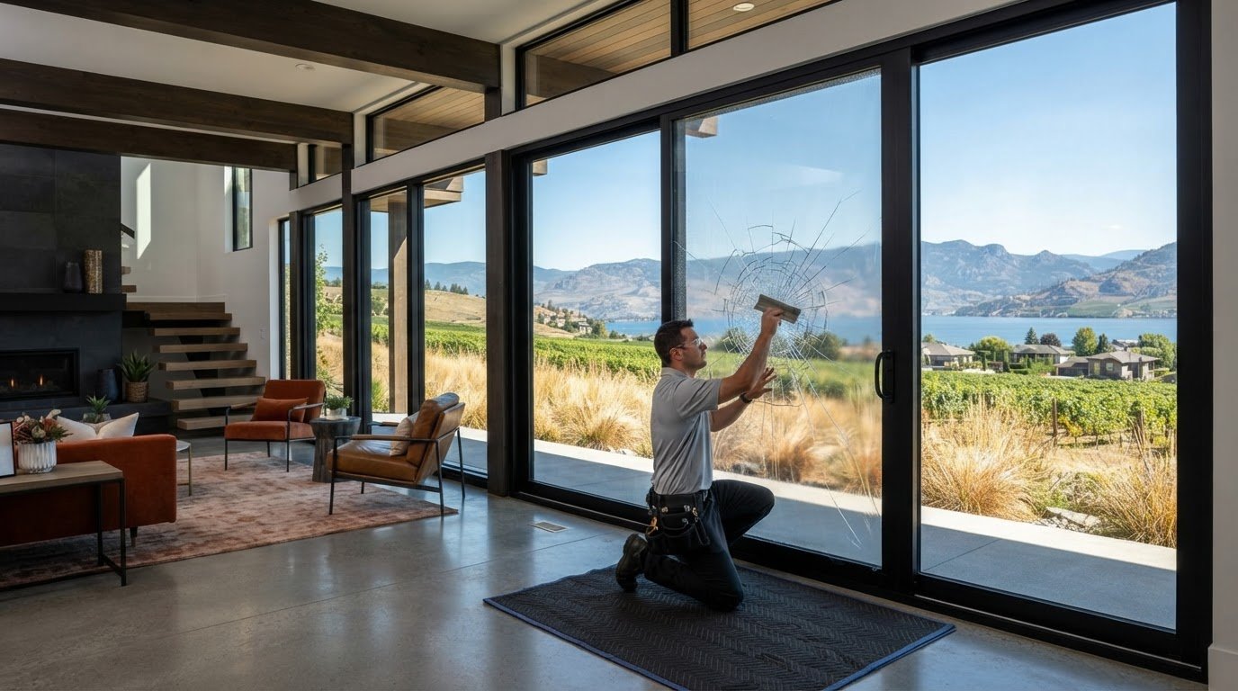 Patio Door Security Film for Kelowna Homes and Businesses
