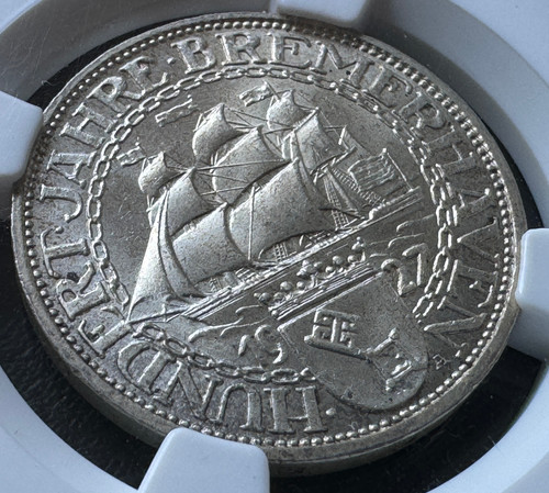 1927年 ドイツ 3マルク ブレーメン 銀貨 NGC MS 64 | GoldSilverJapan 