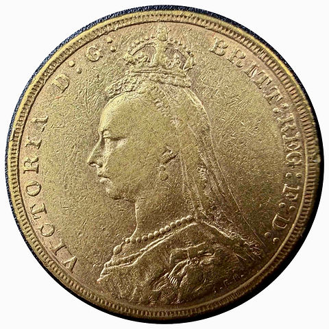 1892年 イギリス ゴールドソブリン金貨 ヴィクトリア女王 オールド