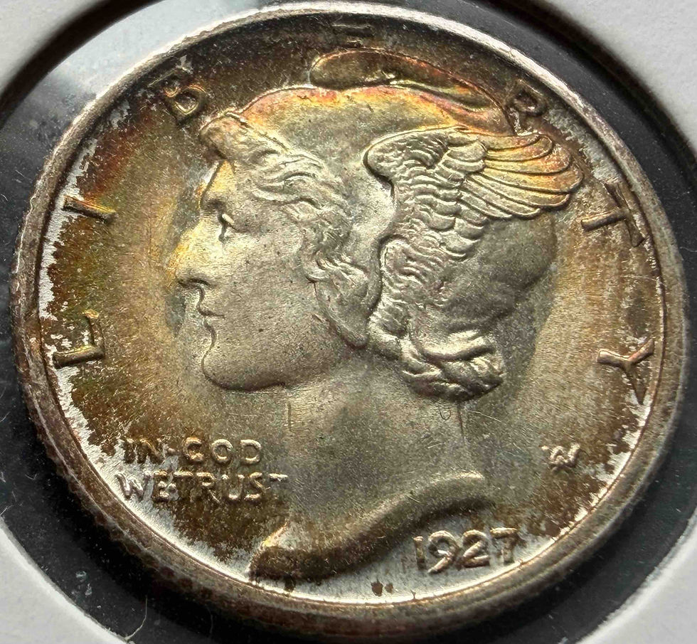 الصورة المصغرة: アメリカ 1927-S マーキュリー・ダイム 10セント銀貨 サンフランシスコ造幣局 GoldSilverjapan 