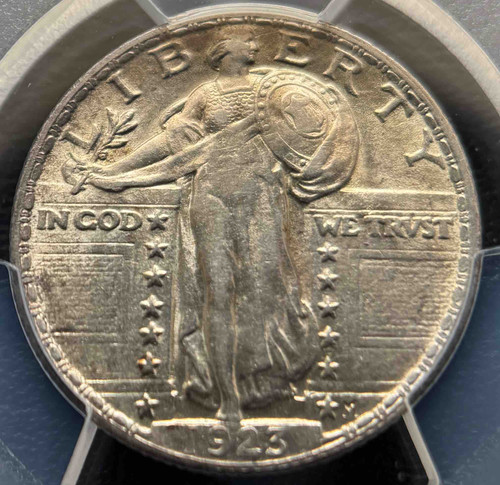 1923年 スタンディング・リバティ・クォーター銀貨PCGS AU 55