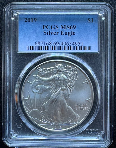 イーグル銀貨1オンス,2019年PCGS鑑定(MS69) | GoldSilverJapan