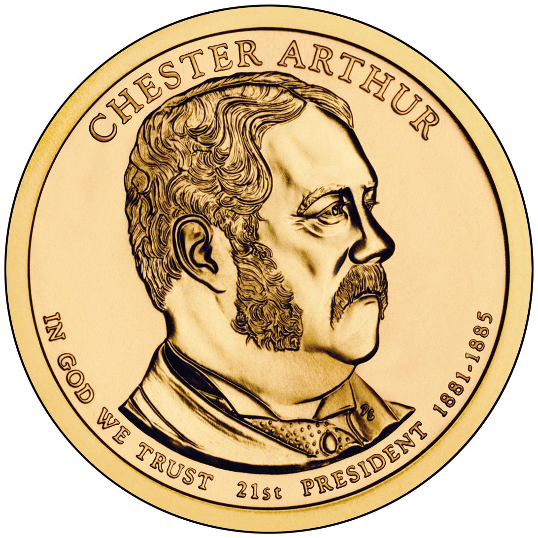 2012 US President Chester A. Arthur 1 Dollar Coin, Mint Mark Random