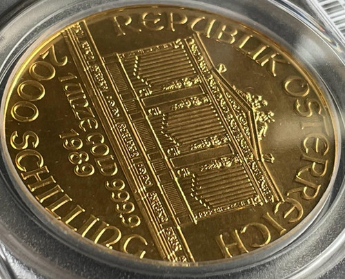 1989年ウィーンハーモニー金貨2000シリングPCGS MS69旧硬貨 