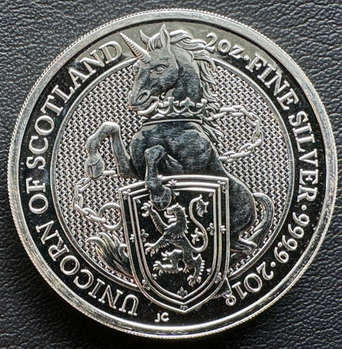2018 イギリス 2 オンス 銀貨 クィーンズビースト (ユニコーン