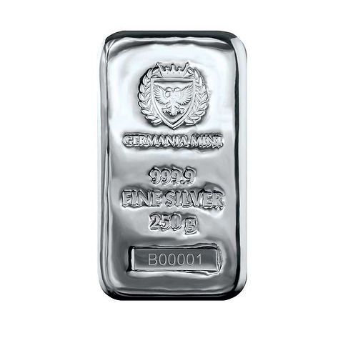 純銀 259g 250グラム純銀 インゴット ジャーマニア・ミント製[purity: 99.9