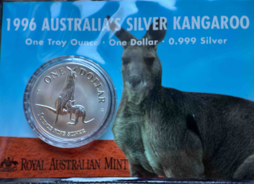 オーストラリア 1ドル 銀貨 カンガルー 1952-2022 1996年 オーストラリア シルバー・カンガルー 1ドル銀貨 オリジナル