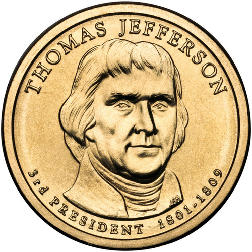 2007年 アメリカ トーマス・ジェファーソン大統領 1ドル硬貨 ミント