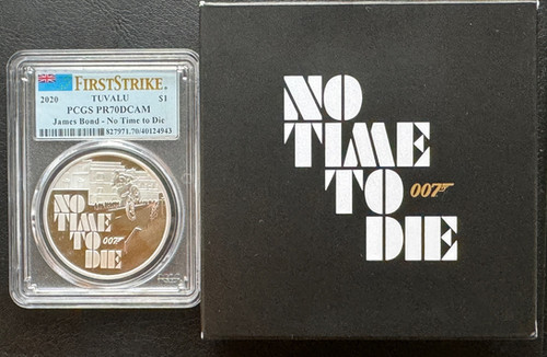 2020年 ジェームスボンド 007 1oz 銀貨PCGS 鑑定済み最高グレード 2020年 ジェームスボンド 007 『First strike』 1oz 銀貨 PCGS