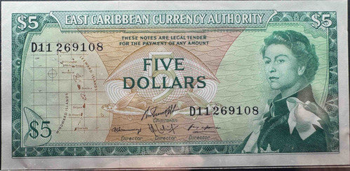 東カリブ通貨機構 5ドル紙幣（ND 1965年発行） | GoldSilverJapan