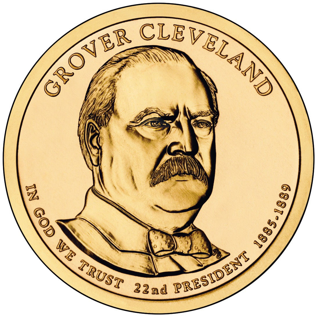 2012 US Grover Cleveland, 22nd President, 1 Dollar Coin, Mint Mark Random, Gold/Silver Japan