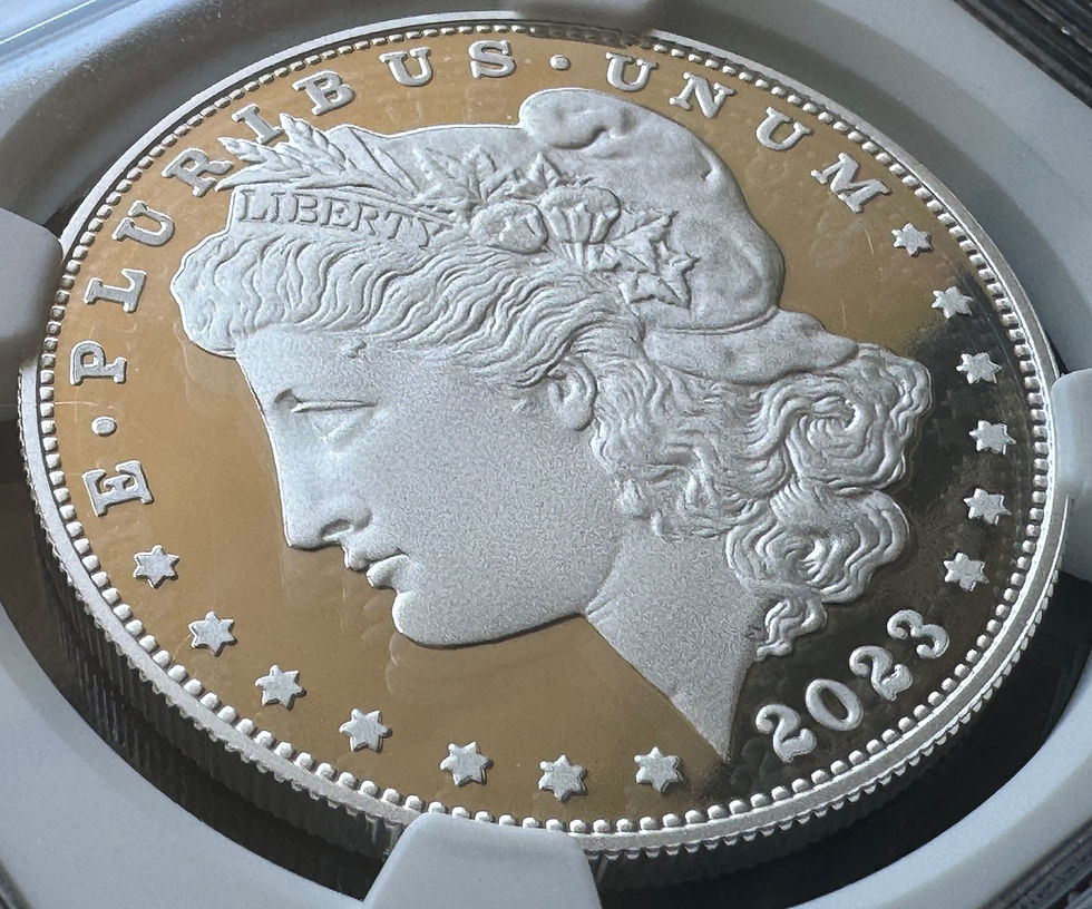 Miniatura: Moneda de plata de dólar Morgan NGC PF70 Ultra Cameo 2023, marca de ceca S, plata pura 999