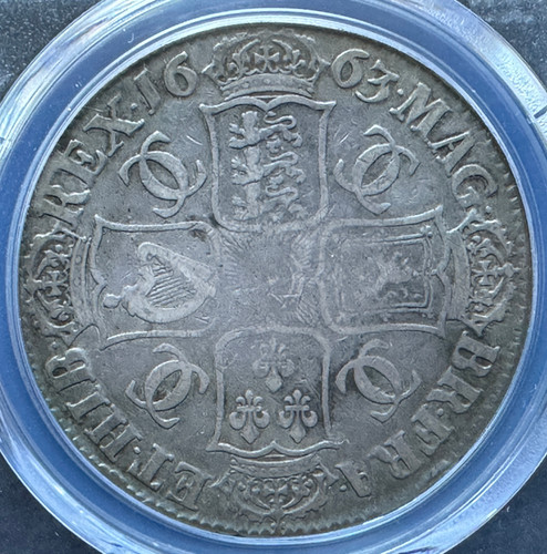 1663年（1660~1685）イギリス クラウン銀貨Charles II チャールズ2世