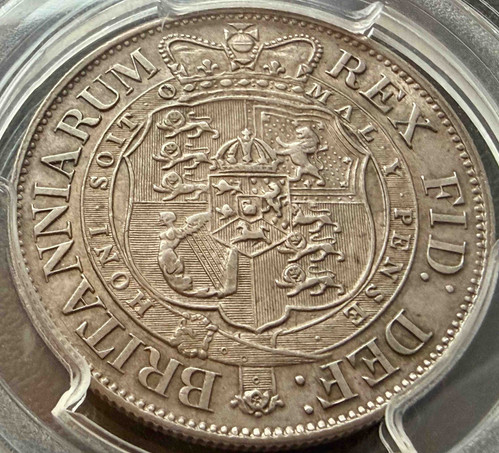 1817年 イギリス ジョージ3世 ハーフクラウン銀貨 Small Head PCGS