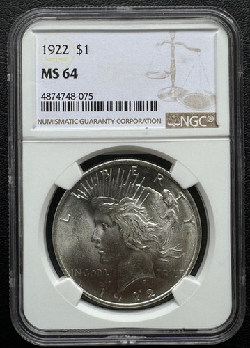 アメリカ ピースダラー銀貨1922 NGC MS 64 | GoldSilverJapan