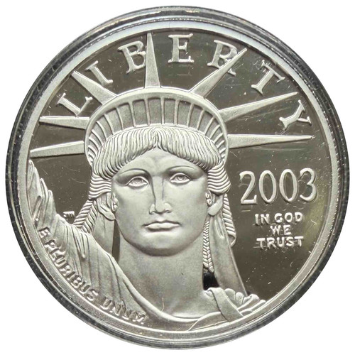 2003年 アメリカン・プラチナ・イーグル 1/2オンス プルーフ $50（West