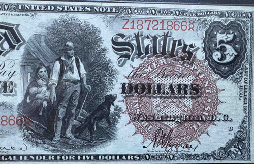 PMG40 EPQ 1880年 $5 Legal Tender Fr.72 Bruce-Wyman シリーズ 米国