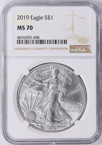 2019年美国银鹰币NGC MS70 1盎司.999 - Goldsilverjapan | GoldSilverJapan
