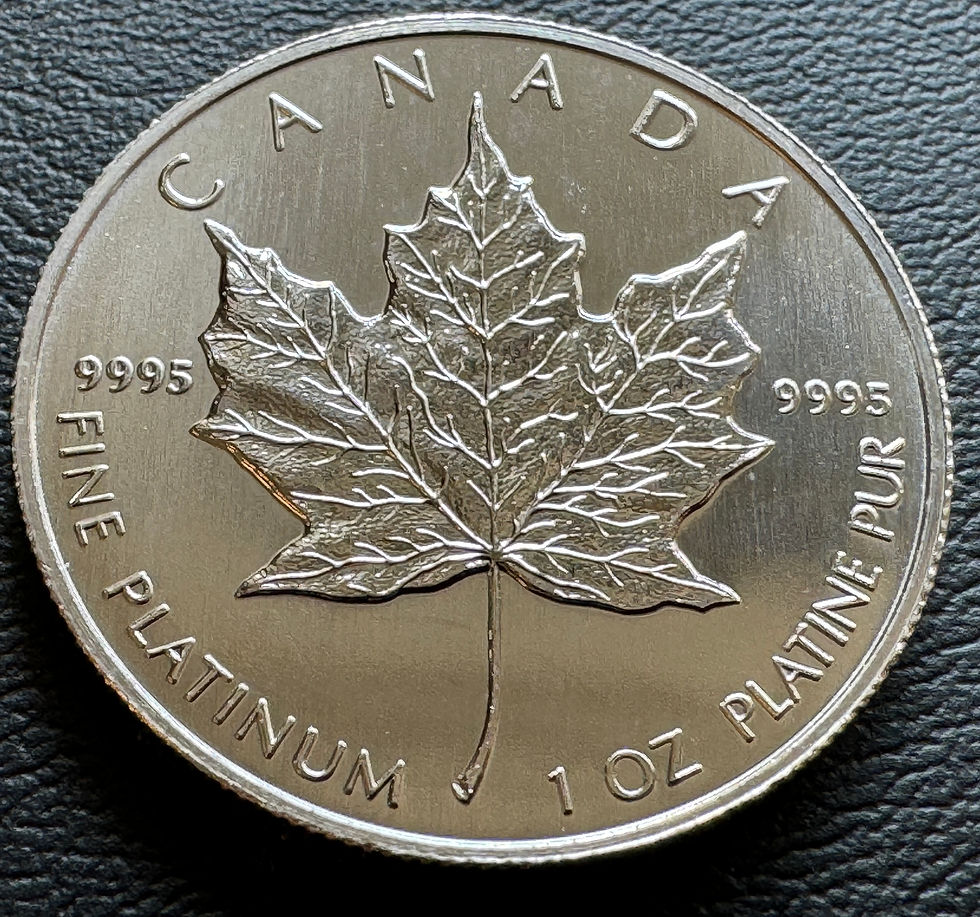 サムネイル： メイプルリーフ プラチナ貨 1990 年 1オンス  エリザベス女王 カナダ王室造幣局 