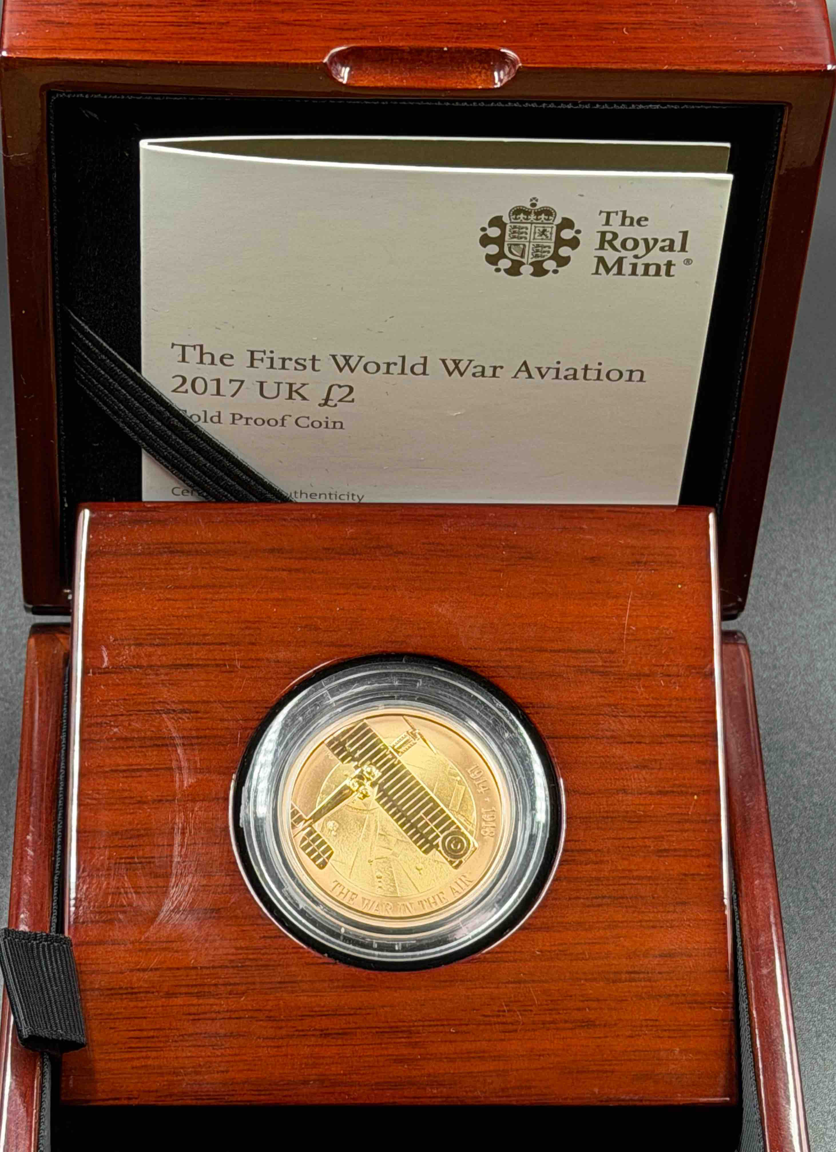 2017年 英国 ロイヤルミント「The War in the Air」2ポンド金貨 プルーフ|第一次世界大戦航空隊100周年記念金貨