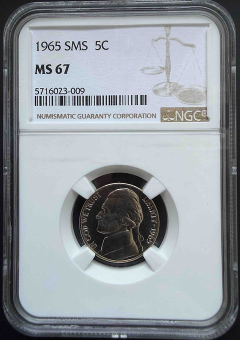 1965 SMS Jefferson Nickel MS67 ｜NGC鑑定済みスペシャルミントセット